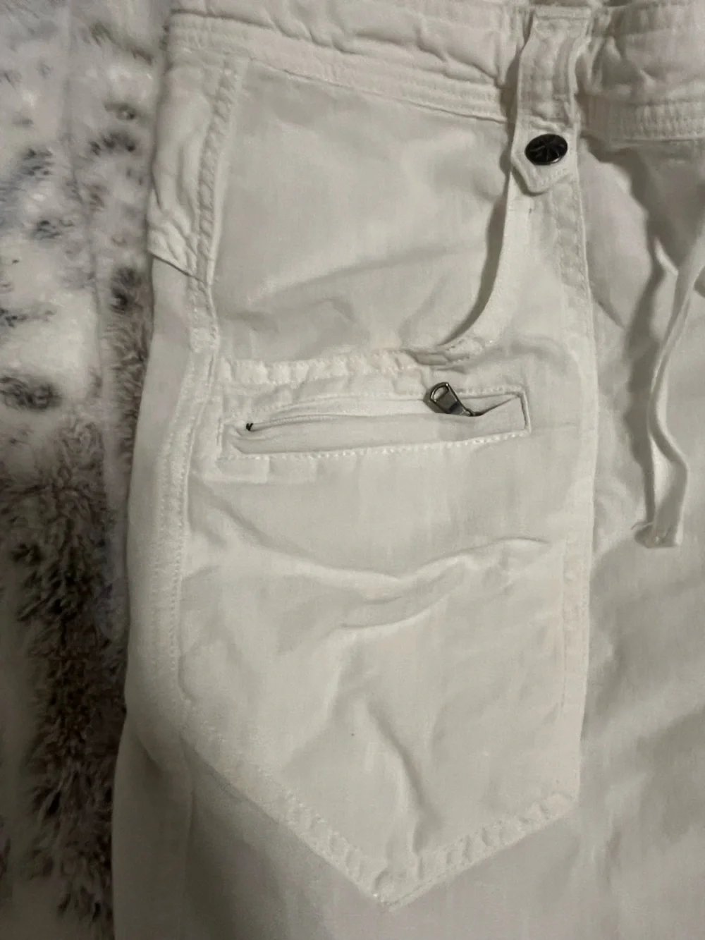 100% Linen Athleta Pants White Summery Size 8-Inseam 30/31 - Picture 4 of 10